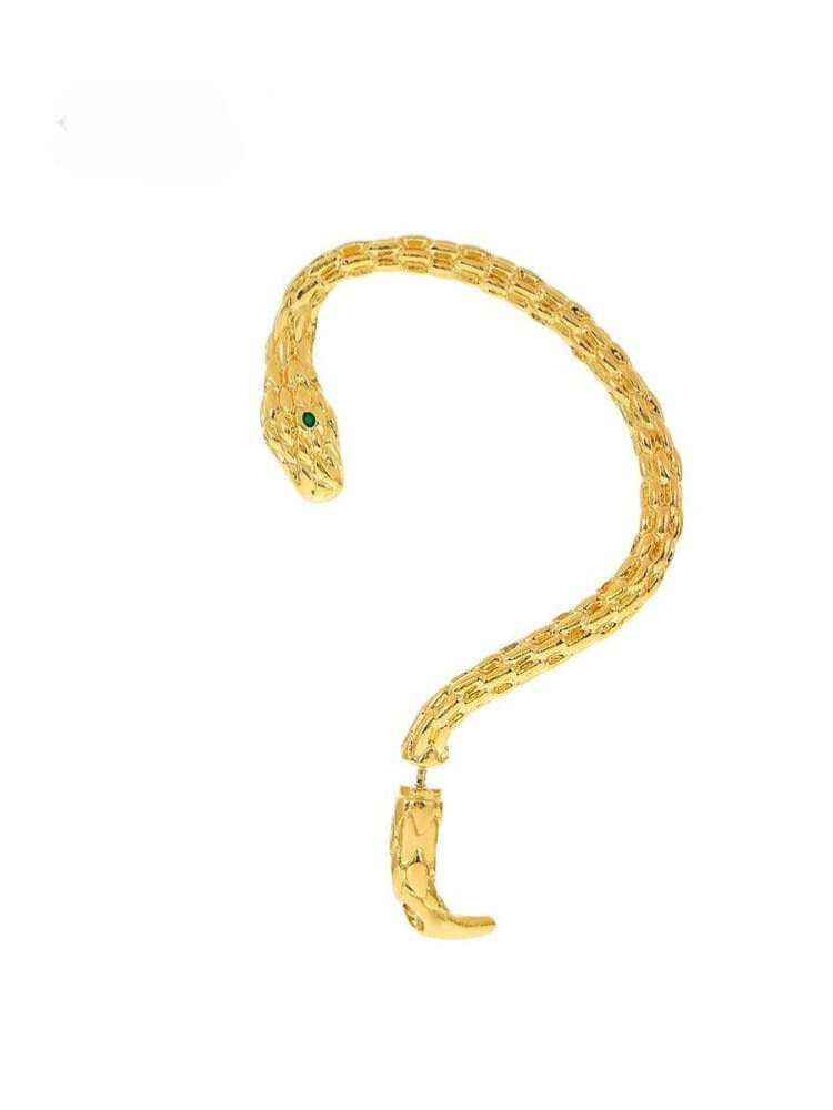 Single Gothic Snake Golden Stud Earrings