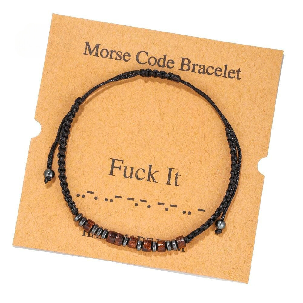 Unisex Morse Code Alphanumeric Weave Couple Bracelet