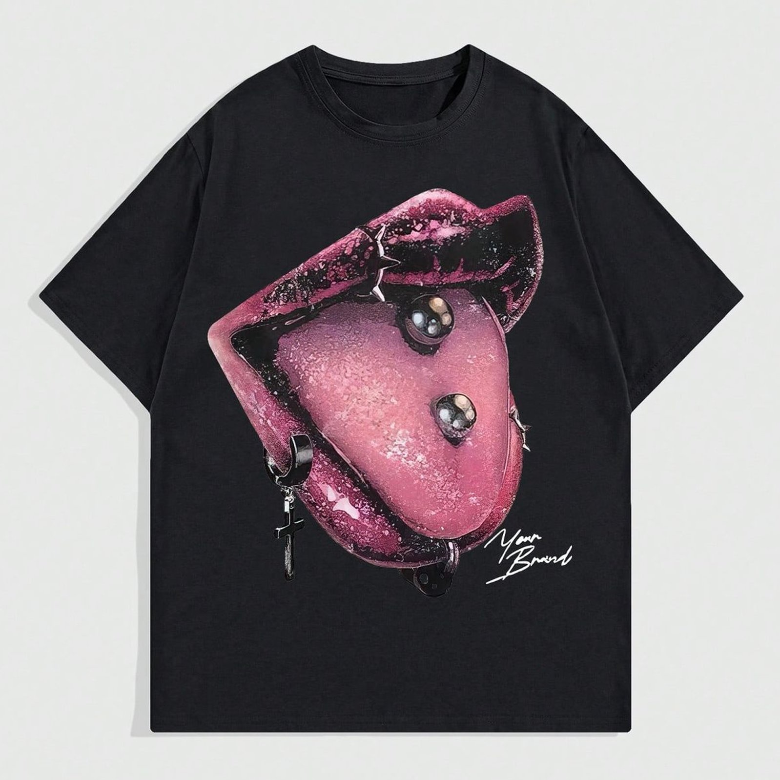 Men's Dark Gothic Eye Print cotton T-shirt