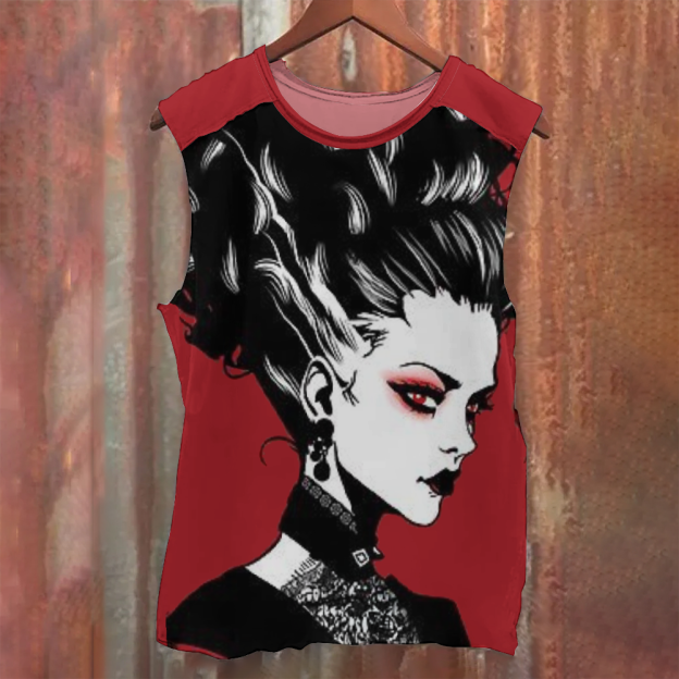 Bride of Frankenstein Horror Movie Casual Printed Tank Top