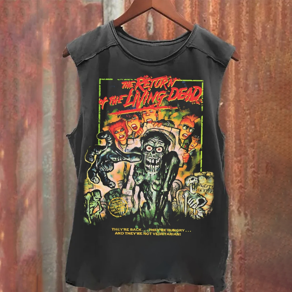 Unisex Yellow Zombie The Return To The Living Dead Print Casual Tank Top