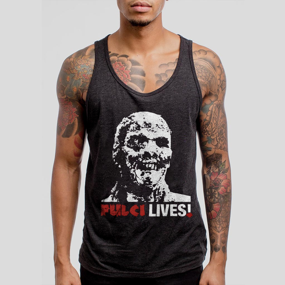 Unisex Fulci Lives Zombie Horror Movie Casual 100% Cotton Tank Top