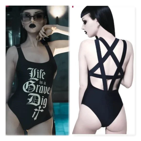 Killstar - Life’s a Grave Bathing-suit