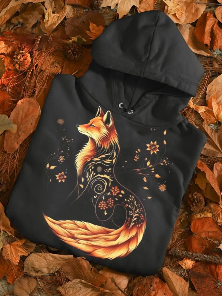 Autumn Fox Print Unisex Hoodie Sweatshirt