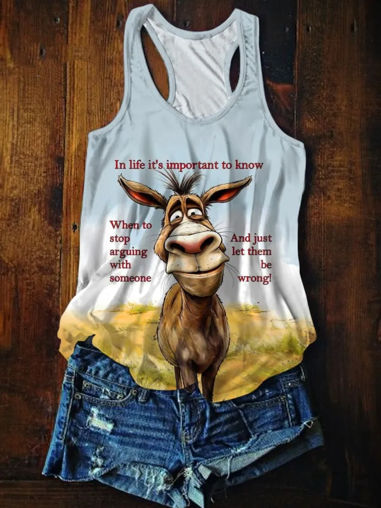 Important To Know When To Stop Printed Tank Top
