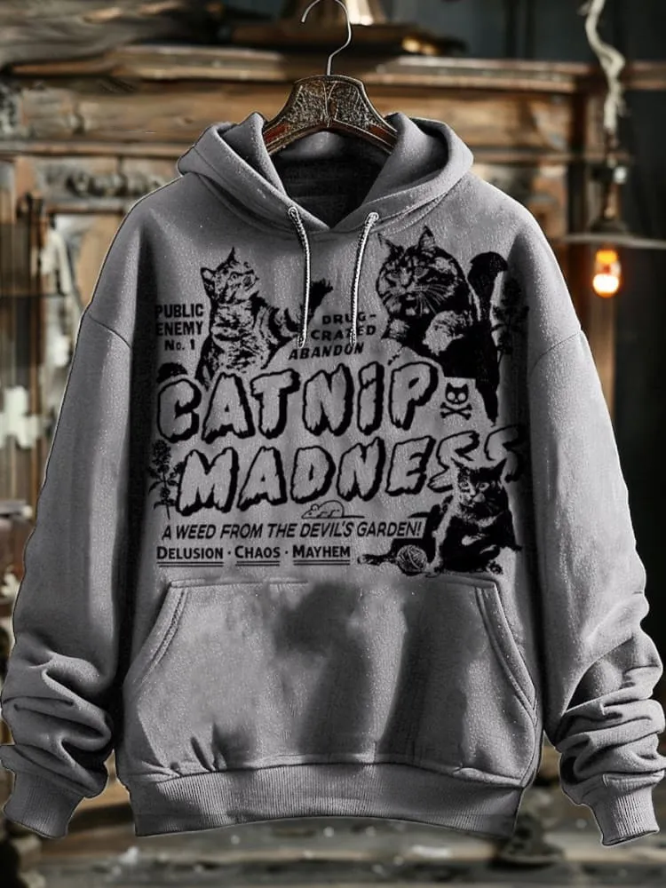 Unisex Classic Funny Cat Print Hoodie