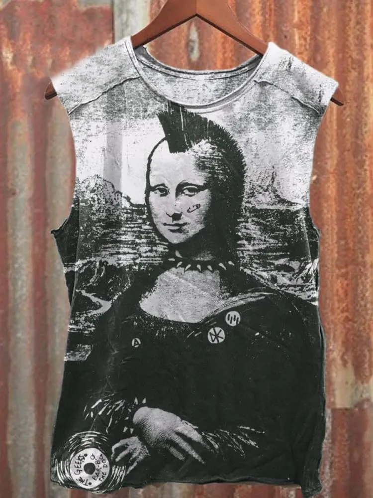 Unisex Retro Punk Music Art Illustration Casual Tank Top