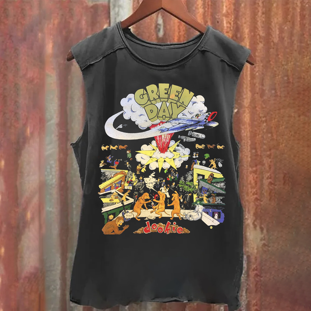 Vintage Washed Green Day Band Dookie Tank Top