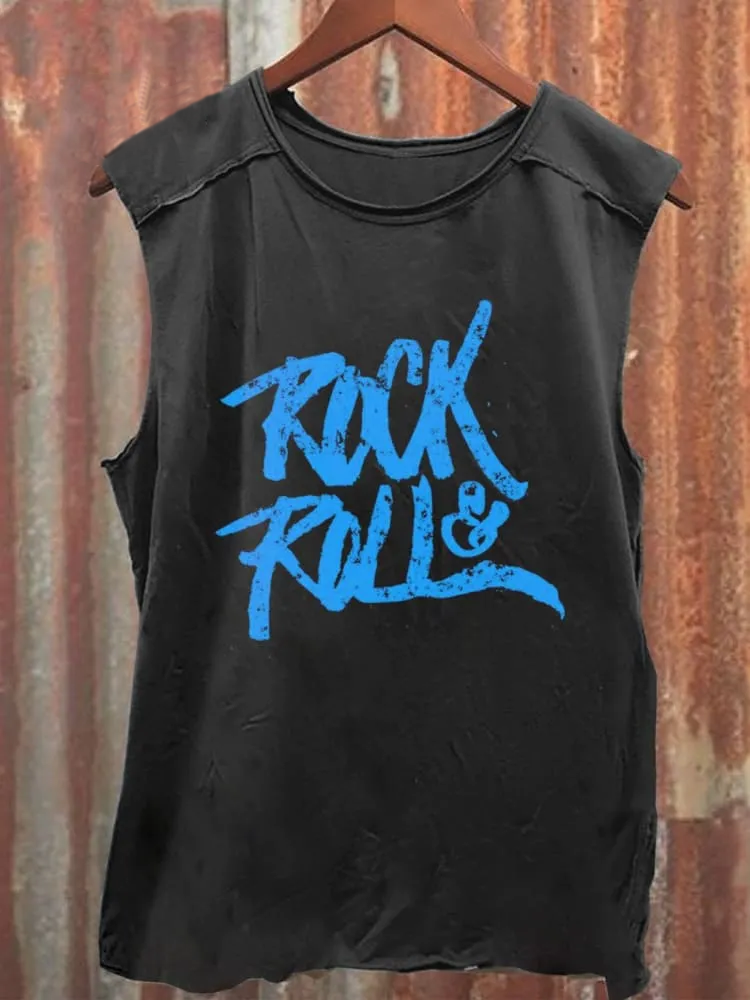 Unisex Rock Music Art Painting Print 100% Cotton Casual Tank Top