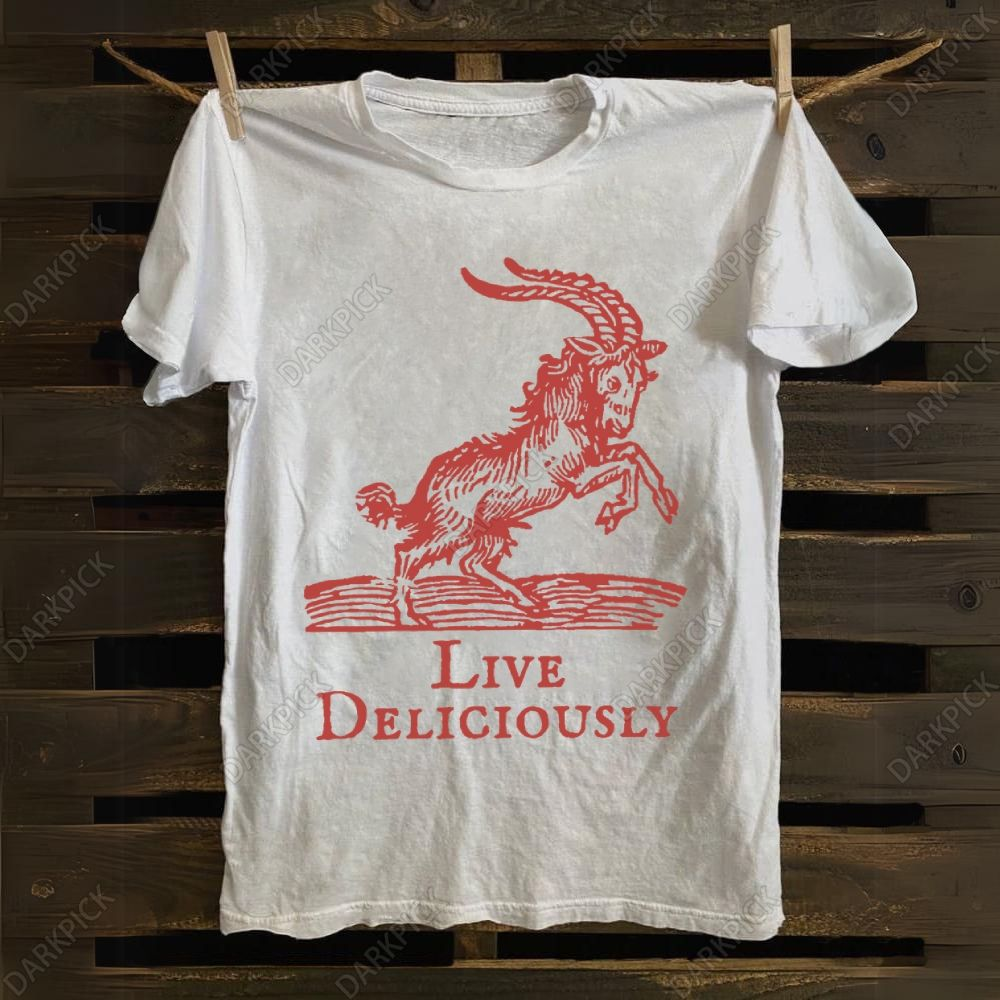 Unisex cotton The Witch Live Deliciously  T-shirt