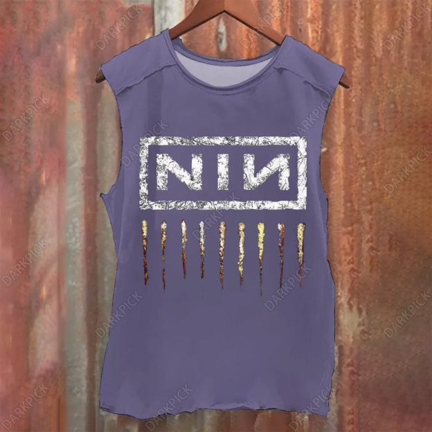 Unisex Vintage Washed Nine Inch Nails Band Tank Top