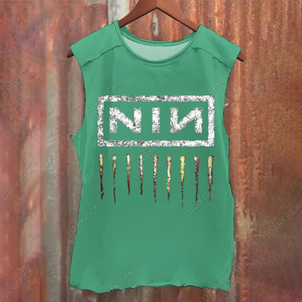 Unisex Vintage Washed Nine Inch Nails Band Tank Top