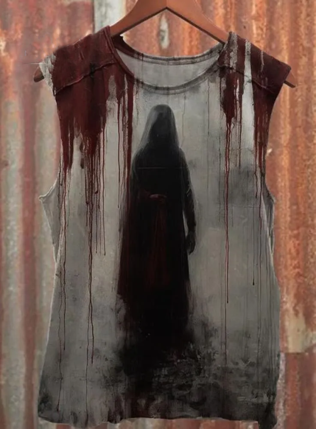 Weird Blood Dark Horror Gothic Halloween Vintage Art Print Tank Top
