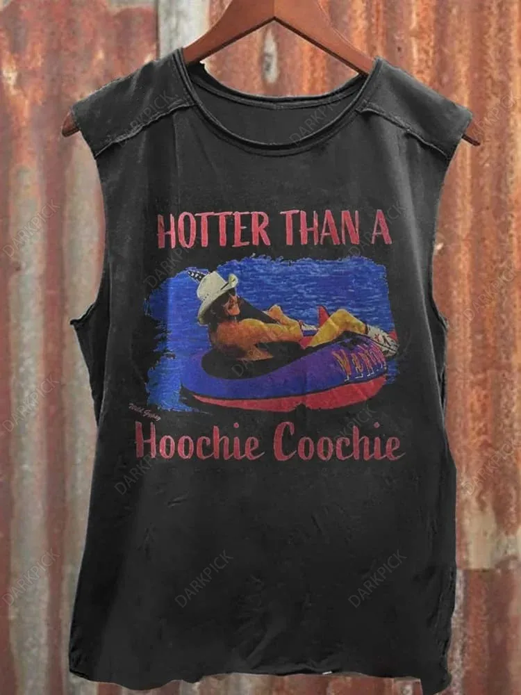 Unisex HOTTER THAN A Wild Gypsy Hoochie Coochie Print 100% Cotton Casual Tank Top