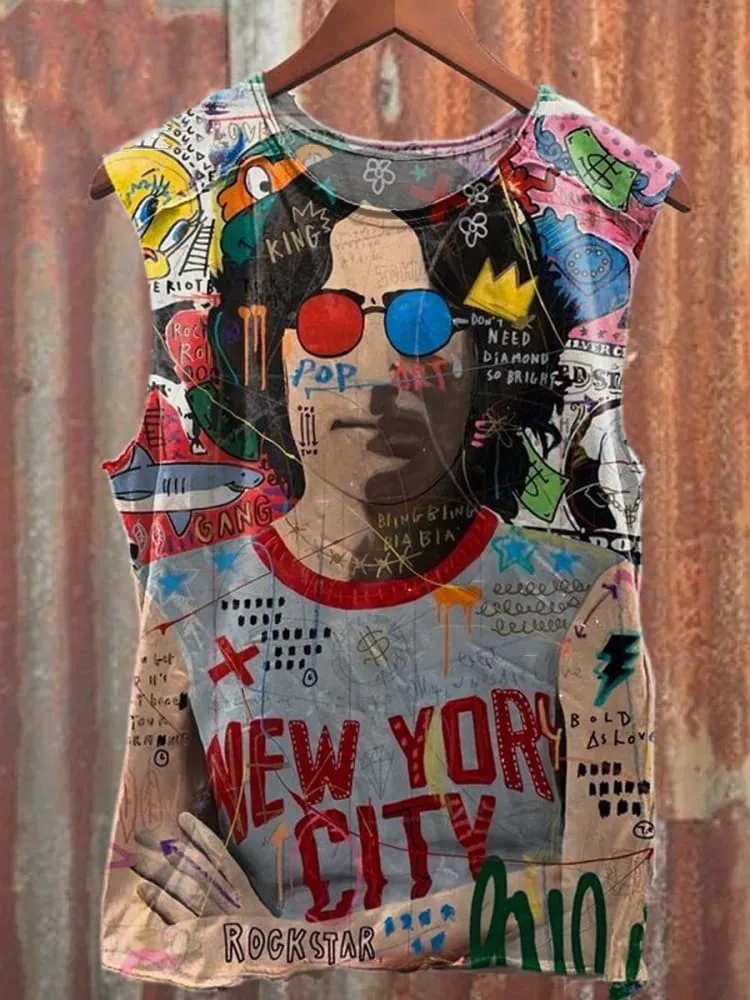 Unisex Music Pop Art Art Illustration Print Casual Tank Top