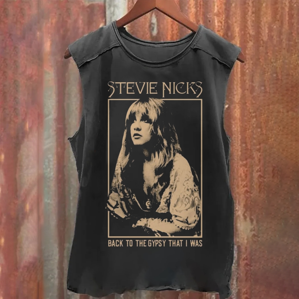 Stevie Nicks Singer Vintage Washed Tank Top