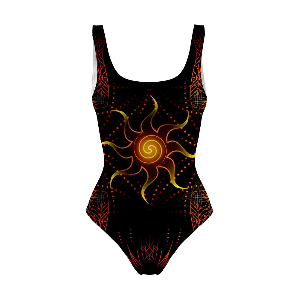 Psychedelic Mysterious Sun Swimsuit Bodysuit