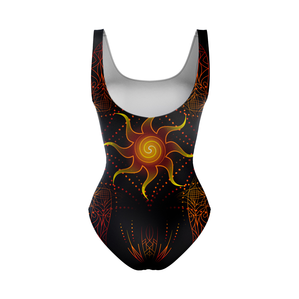 Psychedelic Mysterious Sun Swimsuit Bodysuit