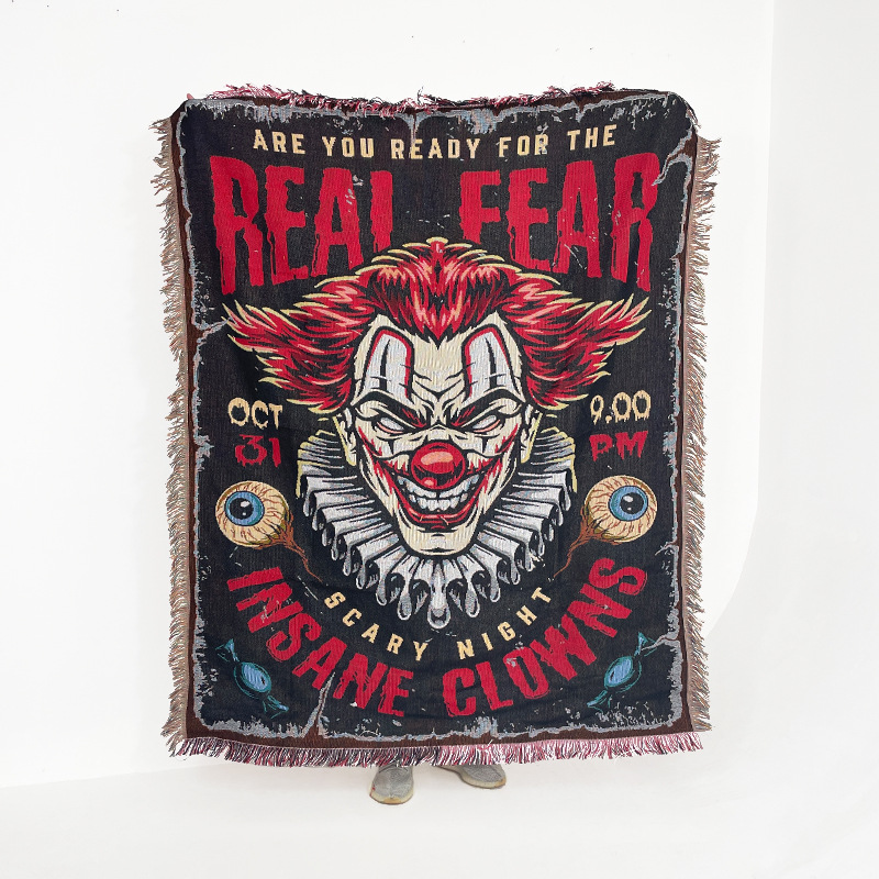 Clown Modern Times Dance Woven Blanket: Gothic Space Throw,