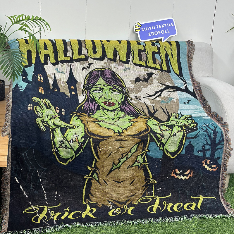 Zombie Modern Times Dance Woven Blanket: Gothic Space Throw,