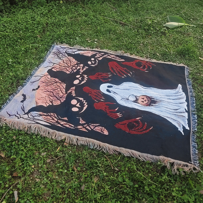 Halloween Ghost Modern Times Dance Woven Blanket: Gothic Space Throw,