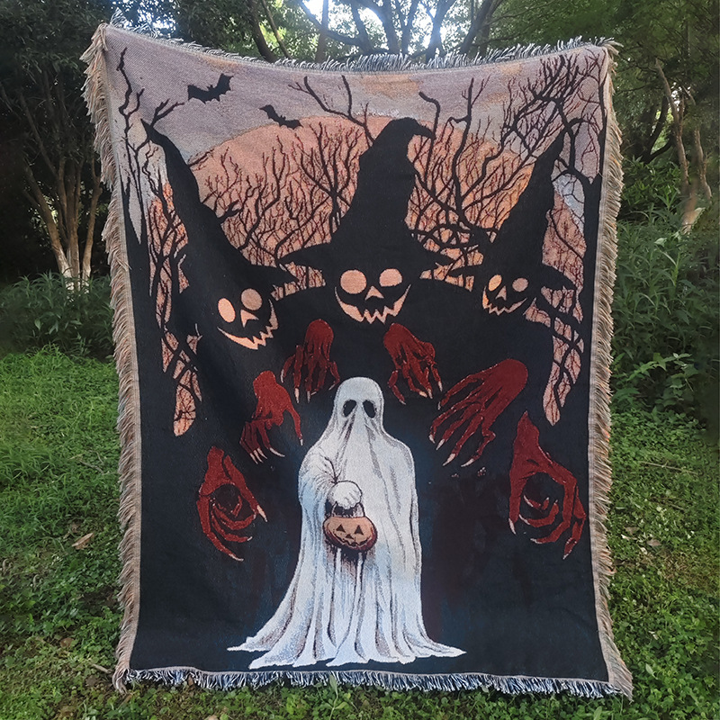 Halloween Ghost Modern Times Dance Woven Blanket: Gothic Space Throw,