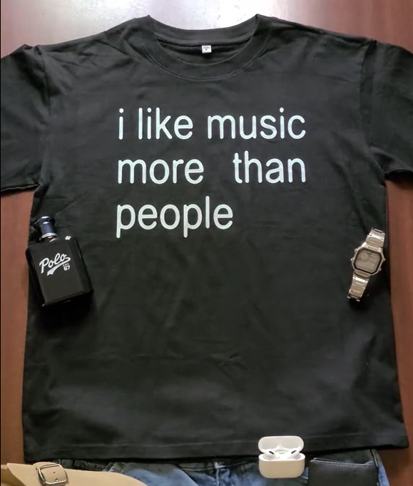 I Like Music More Than People  cotton T-shirt