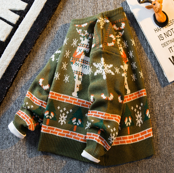 Reindeer, snowflakes and trees Sweater