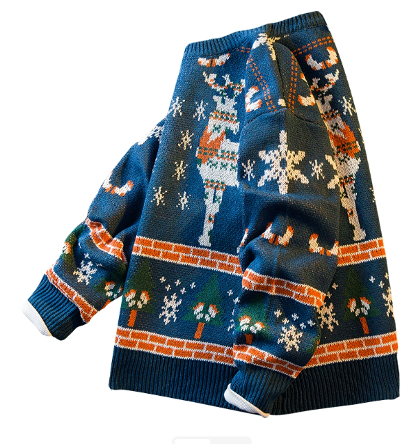 Reindeer, snowflakes and trees Sweater