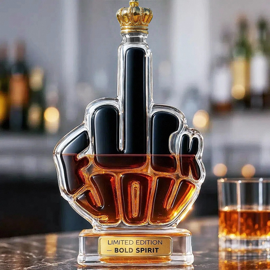 Middle finger creative glass bottle craft（Liquid-free)
