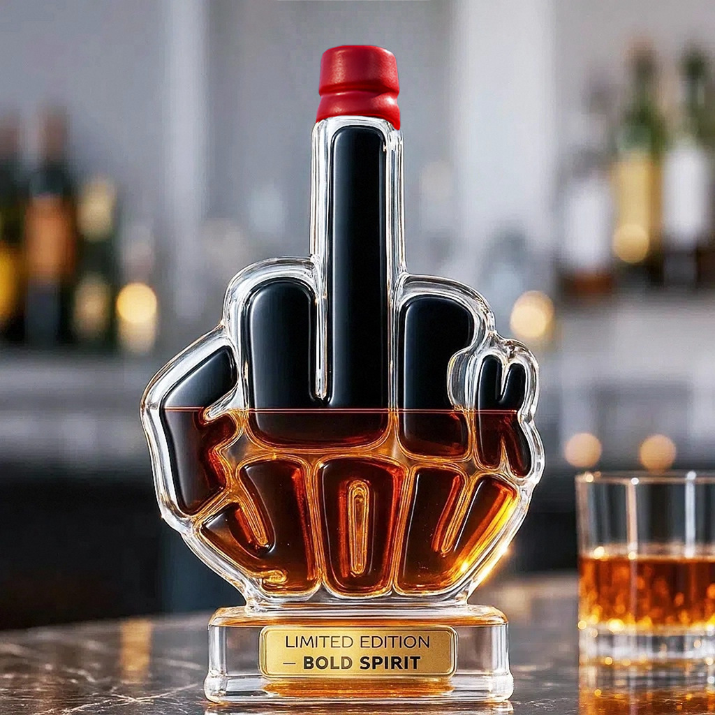Middle finger creative glass bottle craft（Liquid-free)