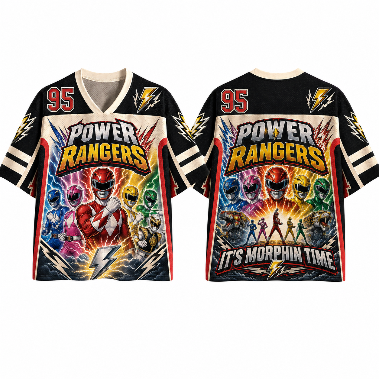 Mighty Morphin Power Rangers TV Series Jersey Shirts