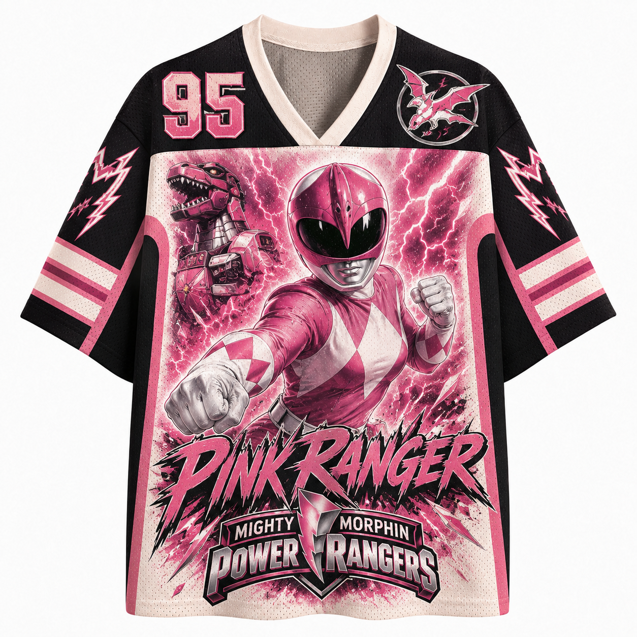 Mighty Morphin Power Rangers Pink Ranger Jersey Shirts