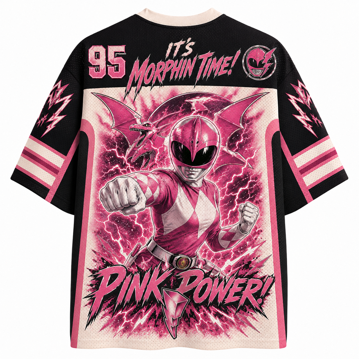 Mighty Morphin Power Rangers Pink Ranger Jersey Shirts