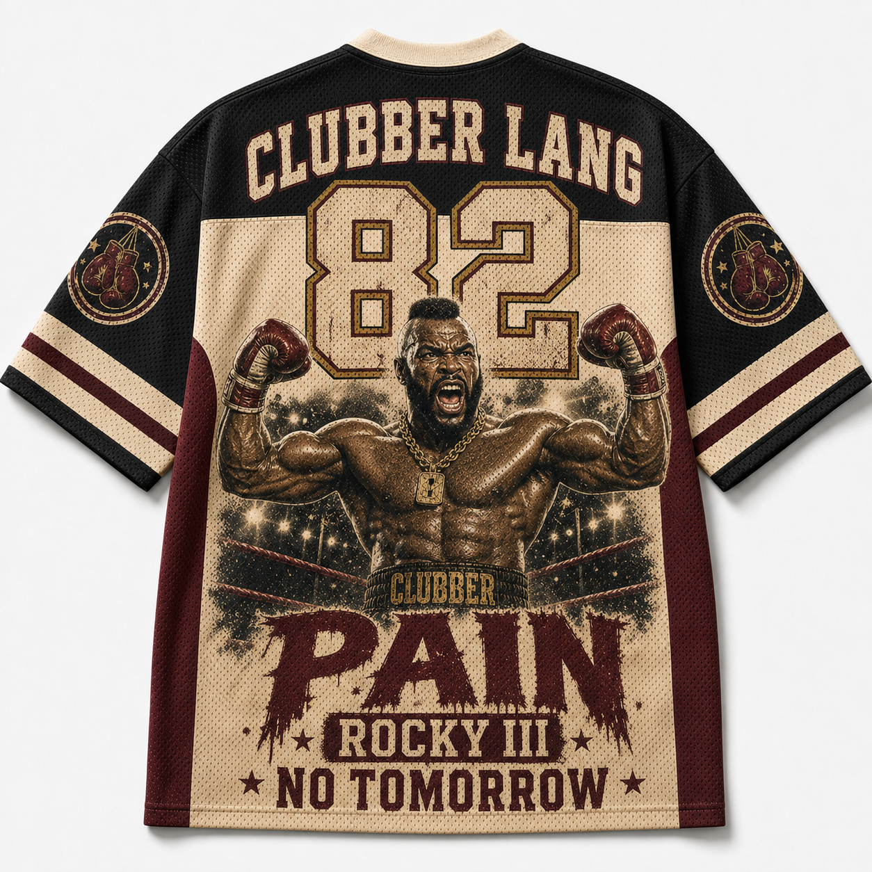 Rocky III with "PAIN" and "NO MERCY" Jersey Shirts