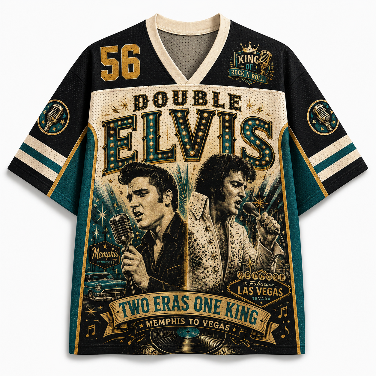 Double Elvis - Two Eras One King Mesh Jersey
