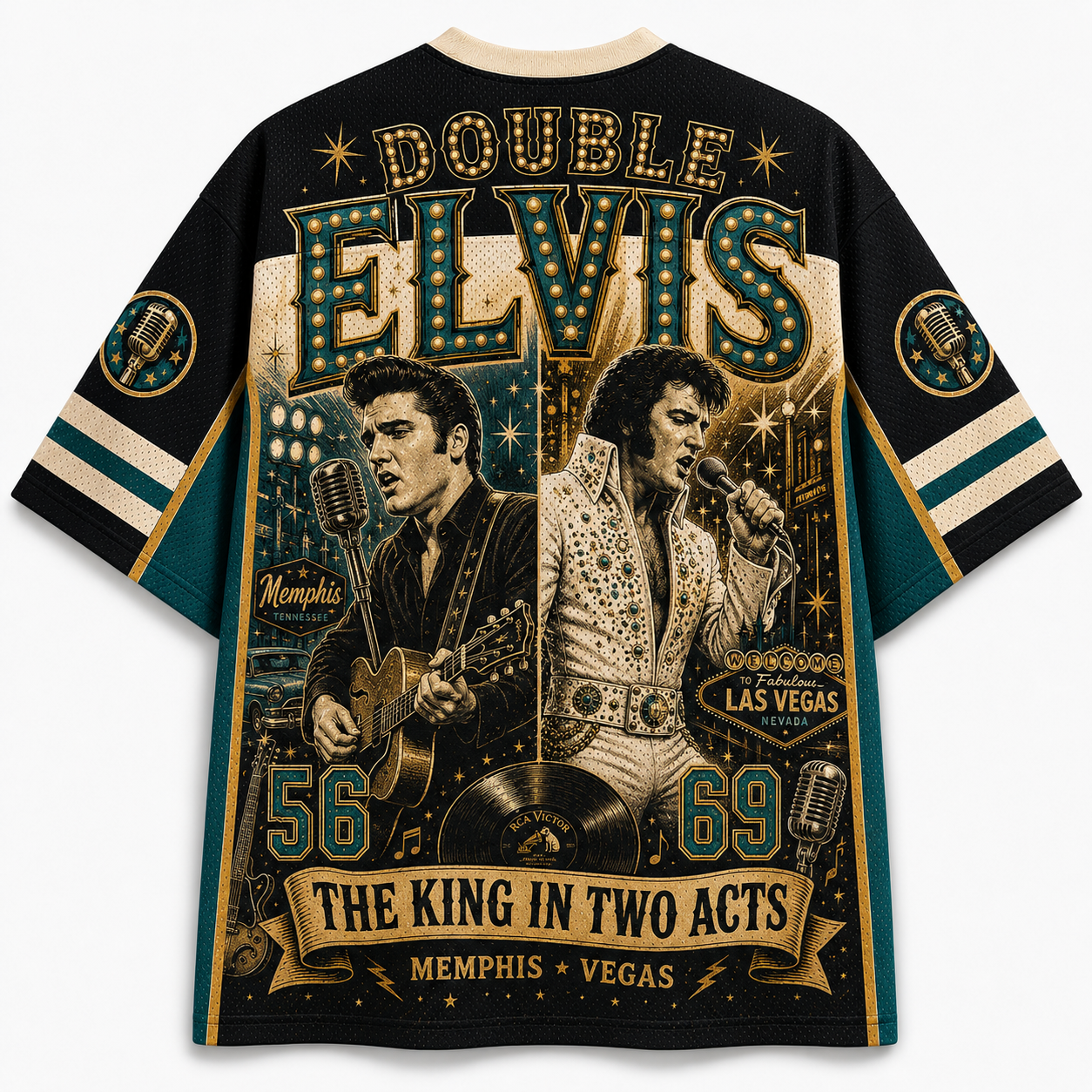 Double Elvis - Two Eras One King Mesh Jersey