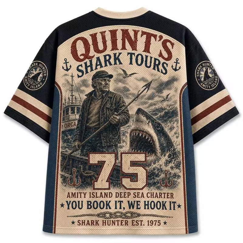 Jaws QUINT'S SHARK TOURS Jersey Shirts