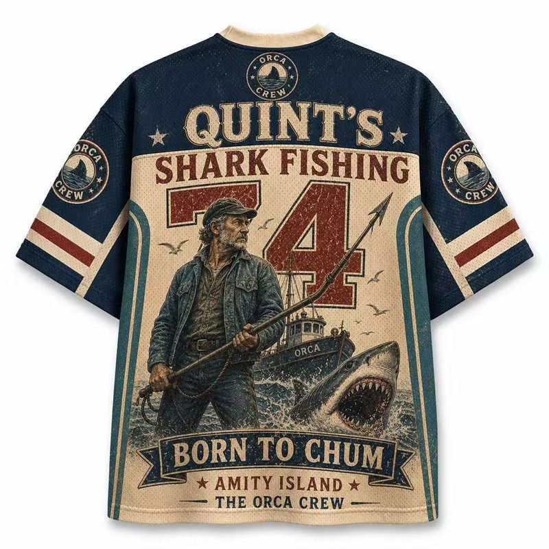 Jaws Quint's Shark Fishing Jersey Shirts