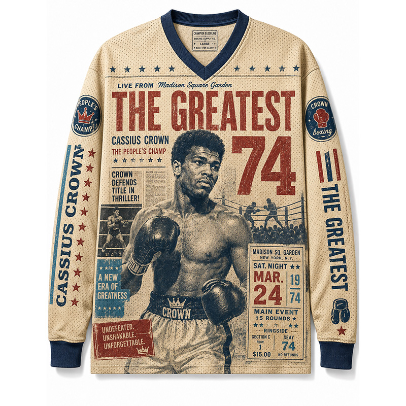 THE GREATEST 74 V-Neck Long Sleeve Jersey