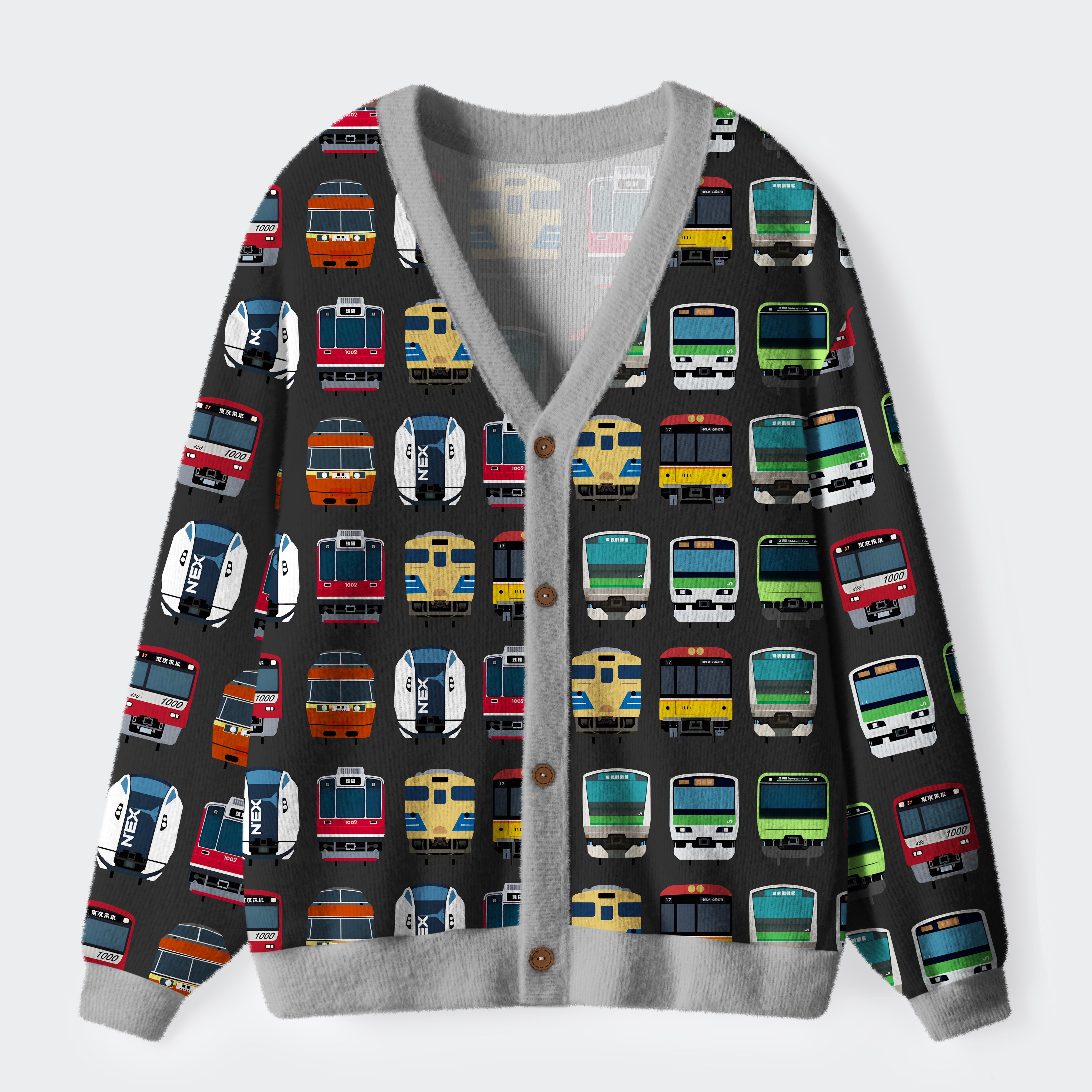 Tokyo-Tiger A Journey Through Japanese Trains Ugly Cardigan Sweater