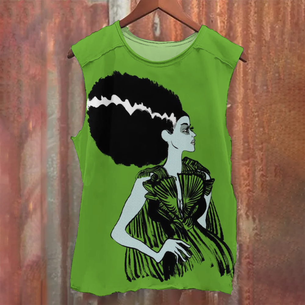 Bride of Frankenstein Horror Movie Casual Printed Tank Top