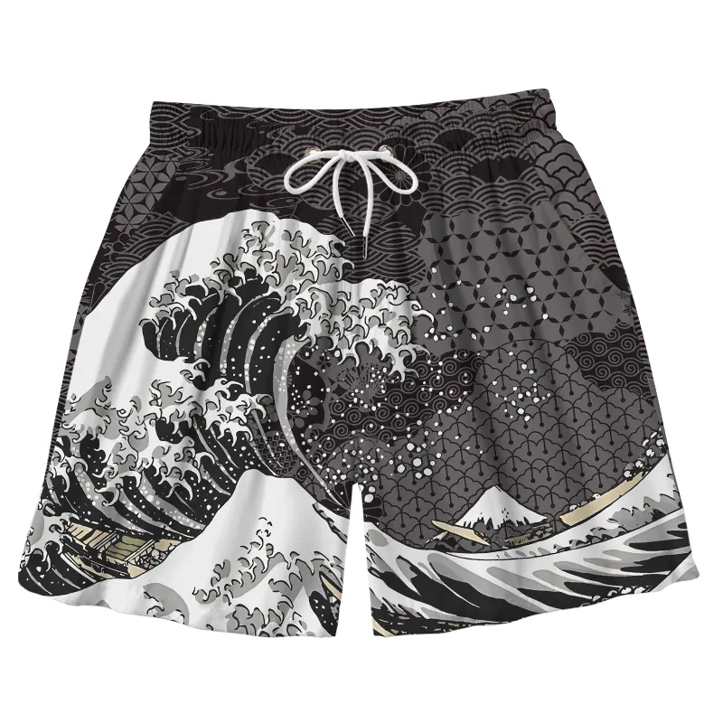  Great Wave Off Fuji Aloha Mens Swim Trunks
