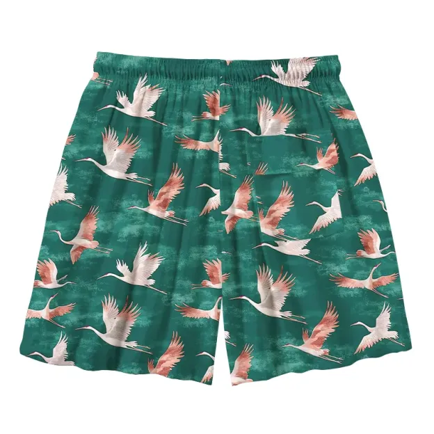 Cranes In Flight Aloha Mens Swim Trunks