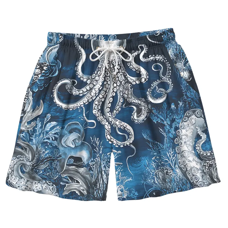  Deep Sea Octopus Aloha Mens Swim Trunks