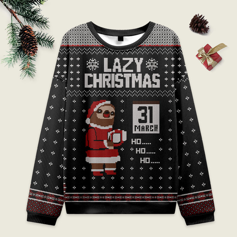 Vintage Lazy Christmas Ugly Christmas Sweater