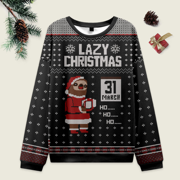 Vintage Lazy Christmas Ugly Christmas Sweater