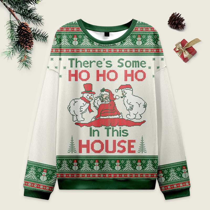 Vintage There's Some Ho Ho Ho In This House Ugly Christmas Sweater