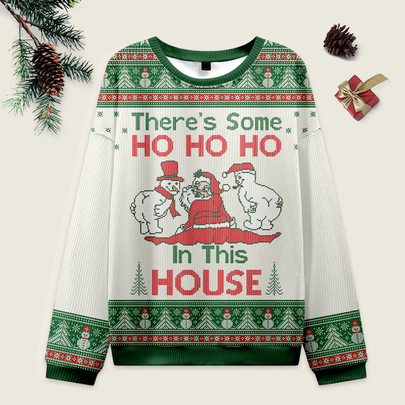 Vintage There's Some Ho Ho Ho In This House Ugly Christmas Sweater