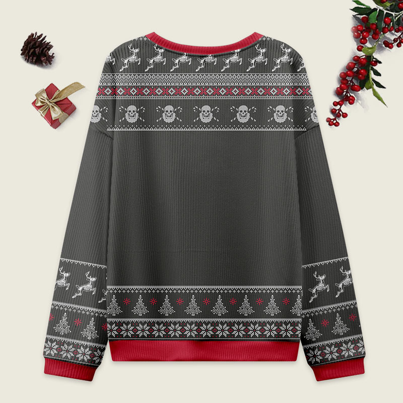Vintage When You're Dead Inside Skeleton Ugly Christmas Sweater